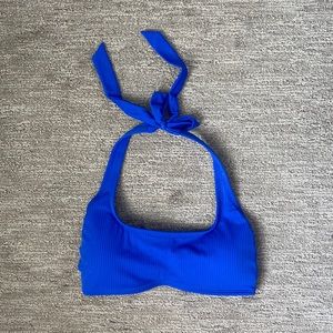 Blue bandeau bikini top. Size L